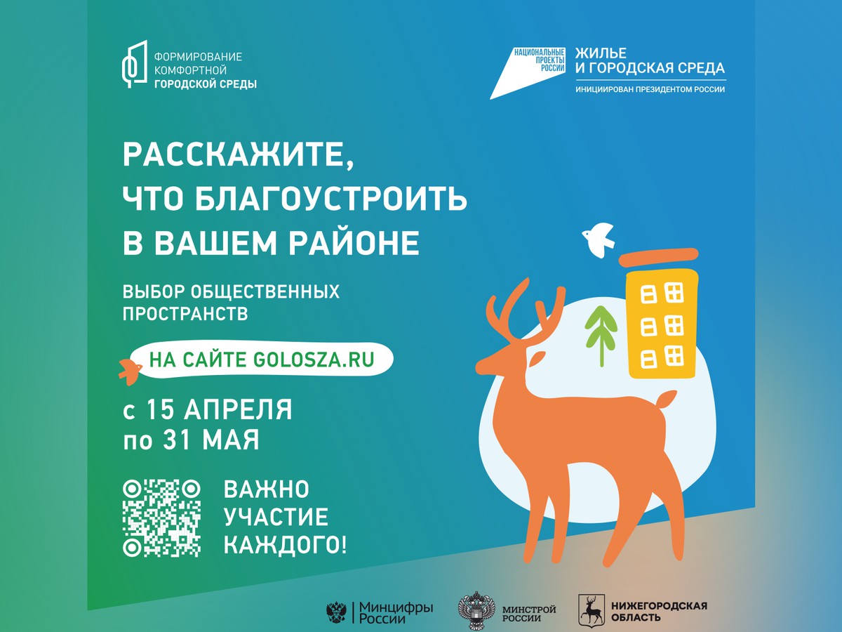 Завтра, 31 мая завершается голосование за объекты благоустройства в 2024 году