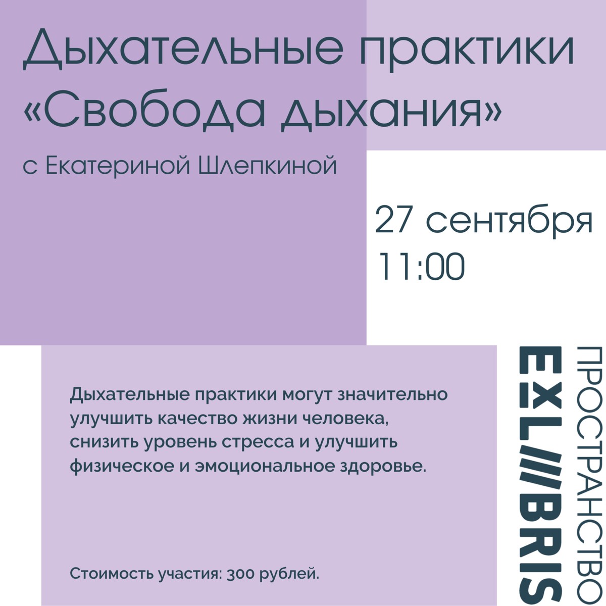 Дыхательные практики «Свобода дыхания» с Екатериной Шлёпкиной