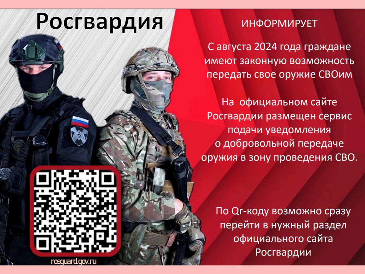 Владельцы гражданского оружия могут передать его на СВО
