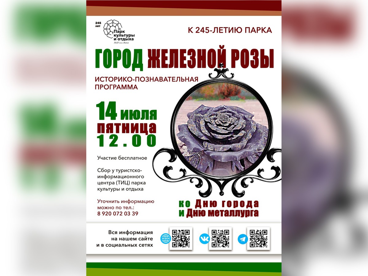 Для выксунцев подготовили историко-познавательную программу «Город железной розы»