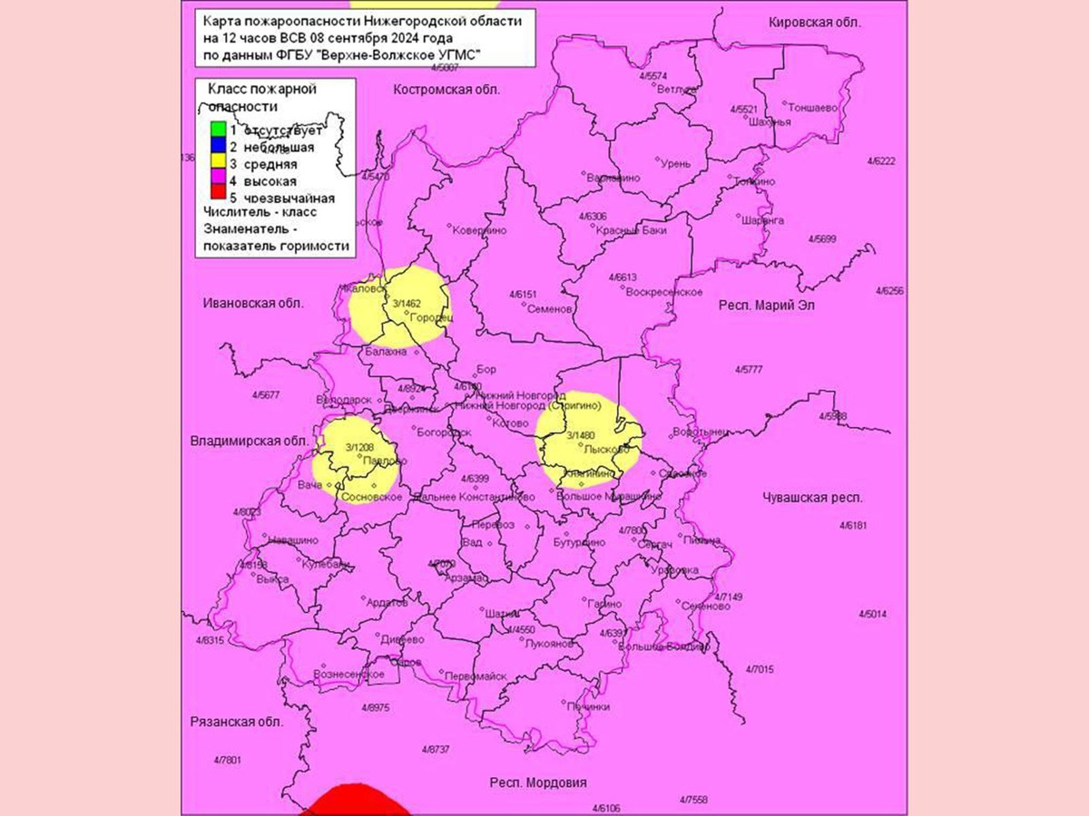 В Нижегородской области сохраняется четвёртый класс пожароопасности